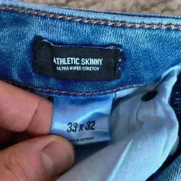 Express Athletic Skinny Jeans Medium Blue Stretch 33x32 - Picture 3 of 3